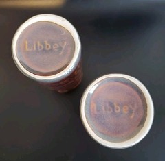 VTG Libbey Brown Stoneware Tiki Hawaiian Ceramic Tall Cocktail Glass 7″ Set of 2