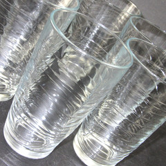 6 Vintage Libbey Wave Cooler Pattern Drinking Glasses Tumblers 5-5/8” tall Wavy