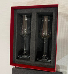 BACCARAT Champagne Glass Chateau 2 pair flute Set Clear Crystal H9.8xW3.5