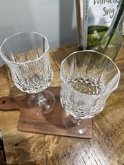 Set of 2 Vintage Cristal D’Arques-Durand Longchamp Crystal Wine Glasses 7-1/4” H