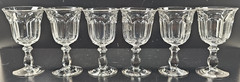 6 Imperial Glass Old Williamsburg Clear Water Goblets Vintage Stemware Retro Lot