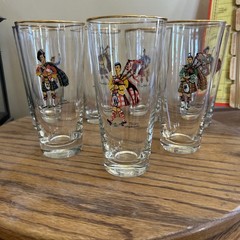 7 VINTAGE Libbey Scottish Highlander Whiskey Cocktail Bar Tumblers