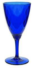 Fenton Royal Blue / Cobalt Diamond Optic #1502 Water Goblet