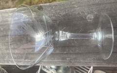 Vintage Etched Wheat Pattern Clear Glass MCM Crystal Champagne Glasses Set of 3
