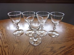 Liquor Cocktail Georgian Wine Blown Crystal Knob Stem 4 Oz – Set of 5