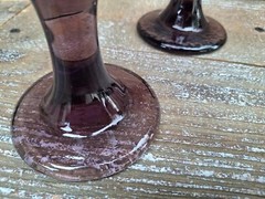 Libbey PURPLE AMETHYST Garden Vine WINE Goblet- Set of 4- Vintage Glassware USA