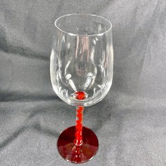 2 VTG HUTSCHENREUTHER RUBINO WINE GLASSES Goblets STEM RUBY Red TWIST ART 9 1/4”