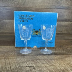 Coat-of-Arm Presentation Goblet’s Genuine Lead Crystal From France-With Box