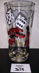 Casino Gambling Poker Hazel Atlas Highball Tumbler Glass 1950 Vintage