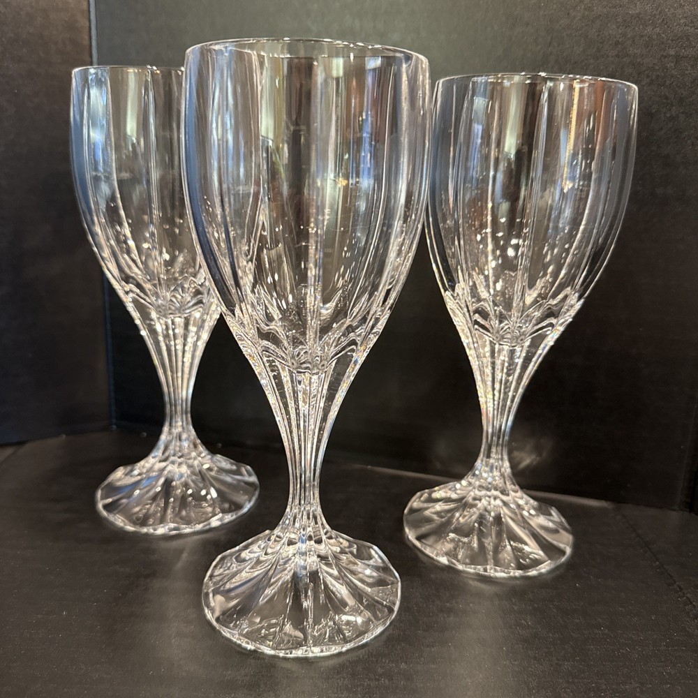Mikasa Water Goblets Glasses Berkeley Crystal 7 1/4″ Set of 3