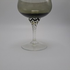 Sasaki Hawthorne Smoke Black Clear Twisted Stem Crystal Cocktail Glass 6 fl oz