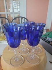 Cristal D’Arques Casual Setting Sapphire Water Goblets Set Of 6