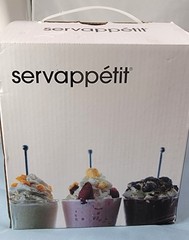 Servappetit Milk Shake Heavy Ribbed Glass Set of 4 With 4 Long Metal Spoons