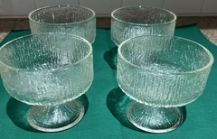 Vintage Textured Champagne Sherbet Crystal Ice By Indiana Glass Co Lot 4