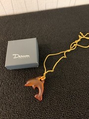 Orange Dolphin Necklace In Daum Crystal