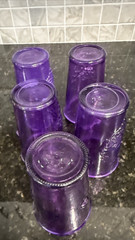 VTG MCM Indiana 5 Glasses Purple Juice Time Glasses Embossed Fruit See Detail