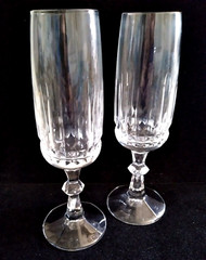 Set 2 Schott Zwiesel Lead Crystal Tango Pattern Champagne Flutes 8″T