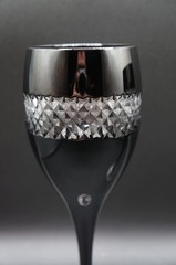 Set of 2 JOHN ROCHA Waterford Crystal Black Cut Red Wine Glasses Original Box