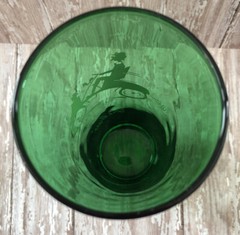 Vintage Anchor Hocking Green Drinking Glass Gas Buggy