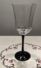 Vintage Luminarc France Black Stem Octime Wine/Water Goblets Set of 6
