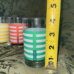 Ralph Lauren Striped Juice Glasses, Set of 3 Green Yellow Orange