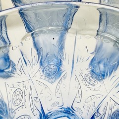 Vintage! Set of 2 Indiana Madrid Recollection Blue Glass Tumblers 6 1/2″ Tall