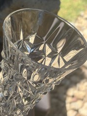 Jihlava Glassworks Bohemia Set/2 Glacier Brutalist Crystal Champagne Flutes 8”
