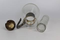 Metro Bottle Co Glass Claret WIne Carafe/Pitcher and Ice Tube Insert Silverplate