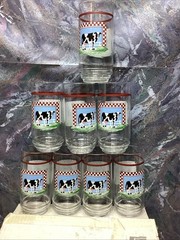 8 Century Fannie’s Farm 16 Oz Tumbler Glasses Set Cow Country Kitchen Lot