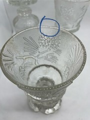 Vintage Indiana Glass Tiara PONDEROSA PINE 12oz Water Goblet 6″ Set of 4. Chips