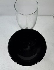 Champagne Flutes 2 Wine Glasses Luminarc France Black Stem Optic Swirl Glass MCM