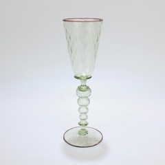 Large Signed Alan Goldfarb American Art Glass Venetian Style Glass Goblet – 3.