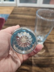 Vtg Set Of Duz Light Blue Drink Glass Tumblers 2 Sizes.