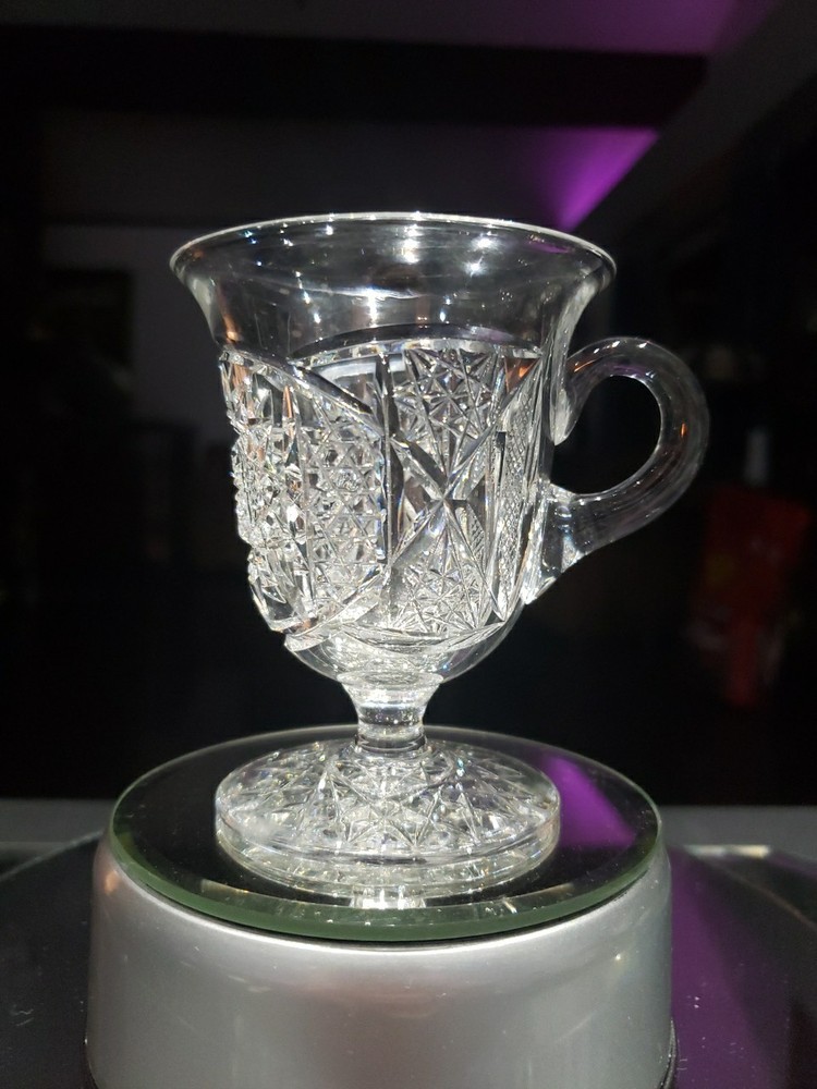 Footed Punch Cup American Brilliant Period Cut Glass Crystal Bergen Monticello