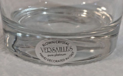 4 Pure Platinum Trim Cocktail Old Fashioned Crystal Glasses Versailles Italy