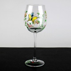 Lenox Butterfly Meadows Balloon Wine Glass, Hand Painted Goblet 16 fl oz, 9 1/4″