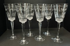 Vintage Mikasa Montrose Crystal 9 7/8” Wine Glasses Set Of 6 EUC