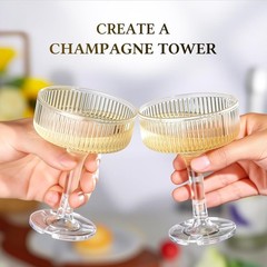 Goodluck 4-Tier Champagne Tower – 20PCS 7oz Clear Plastic Flutes Wedding Party