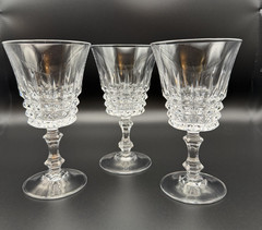 Set/3 Cristal D’Arques TUILLERIES VILLANDRY Crystal Wine Glasses 5 1/4″