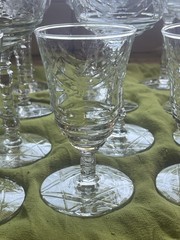 MINT 31-Pc Vintage Libbey Rock Sharpe «Arctic Rose» Elegant Glass Service