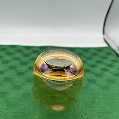 Iridescent Amber Fade to Clear Lowball Glass Barware Whiskey Rocks Artsy Style