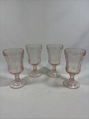 Vintage Indiana Glass Water/Wine Goblet 6 1/2″ Madrid Pattern Set of 4
