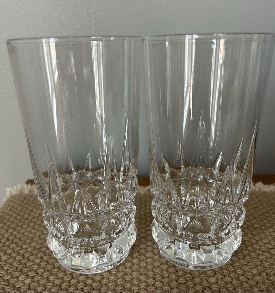 Set Of Two Ashley By Crystal D’Arque Durand 5 7/8 Highball Glasses Unmarked