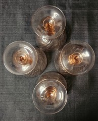 Vintage Arcoroc «Rosaline» Pink Swirl» Champagne Coupes Made in France