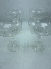 Princess House Handblown Crystal Heritage 6 3/4″ H. Margarita Glasses Set Of 4