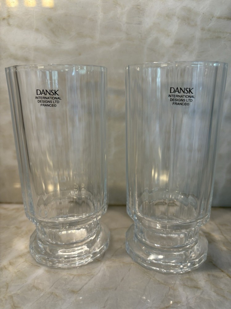 Dansk Gustav France Highball or Tumbler Glasses 6″ 14 oz NWT New Set of 2