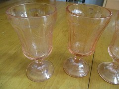 VTG Indian Glass Water Goblets-4 In The Madrid Pattern,1970’s/1980’s,6 1/2″ High