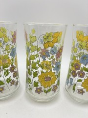 Vintage Corelle Spring Meadow Floral 10 oz Tumbler Glasses Set Of 4
