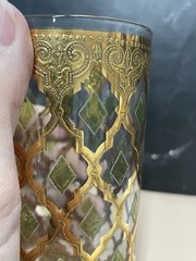 Culver Valencia 12 oz. Highball Glass – 22K Gold Gilding Green Diamond – 1 MCM