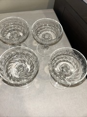 Set of 4 St Louis Bristol Clear Old Fashioned Champagne or Sherbert Glasses